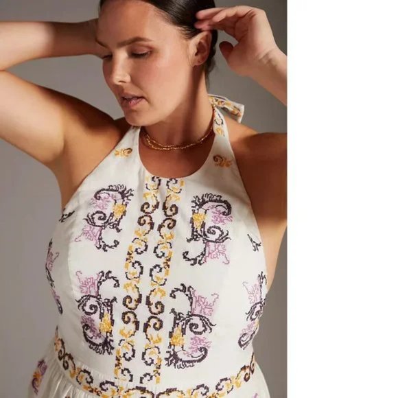 Anthropologie Medallion Halter Maxi Dress - Picture 2 of 5